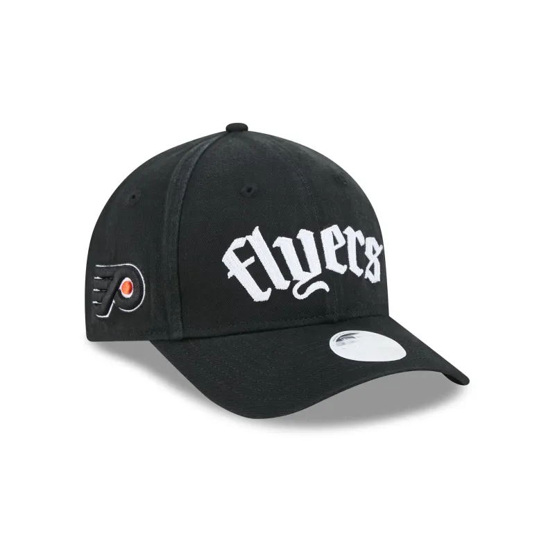Philadelphia Flyers Gothic Font Women's 9FORTY M-Crown Snapback Hat made by New Era
