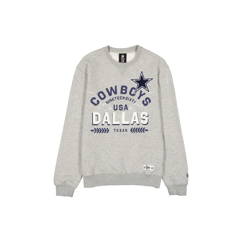 Dallas Cowboys Laurel Heather Gray Crewneck made by New Era