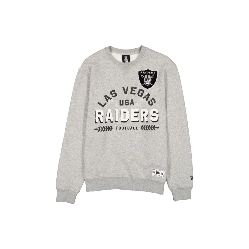 Las Vegas Raiders Laurel Heather Gray Crewneck made by New Era