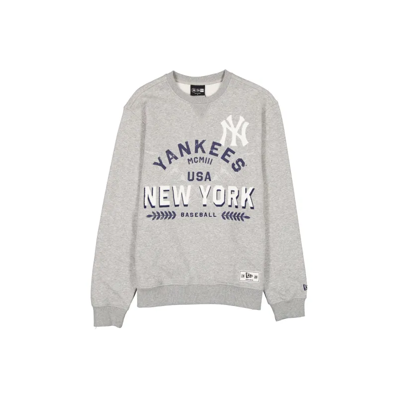 New York Yankees Laurel Heather Gray Crewneck made by New Era