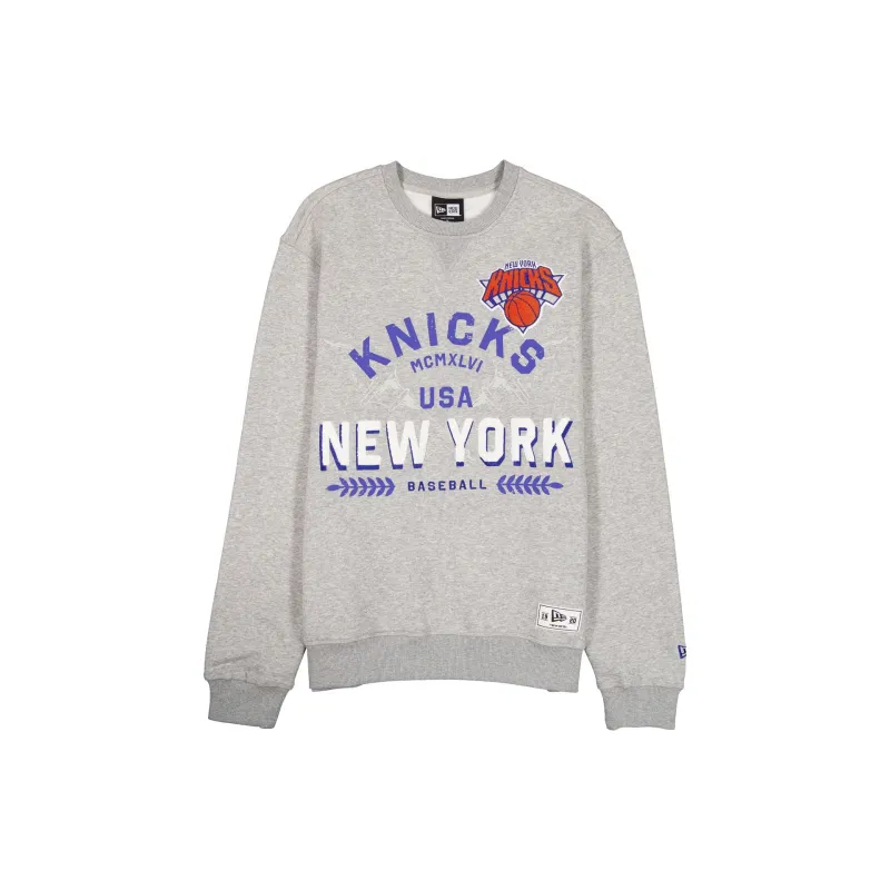 New York Knicks Laurel Heather Gray Crewneck made by New Era