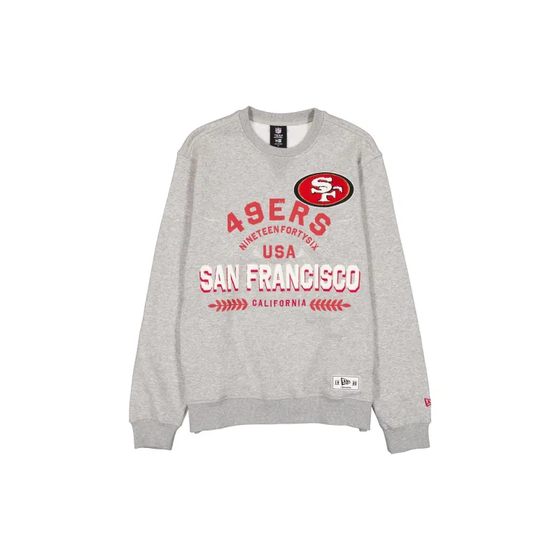 San Francisco 49ers Laurel Heather Gray Crewneck made by New Era