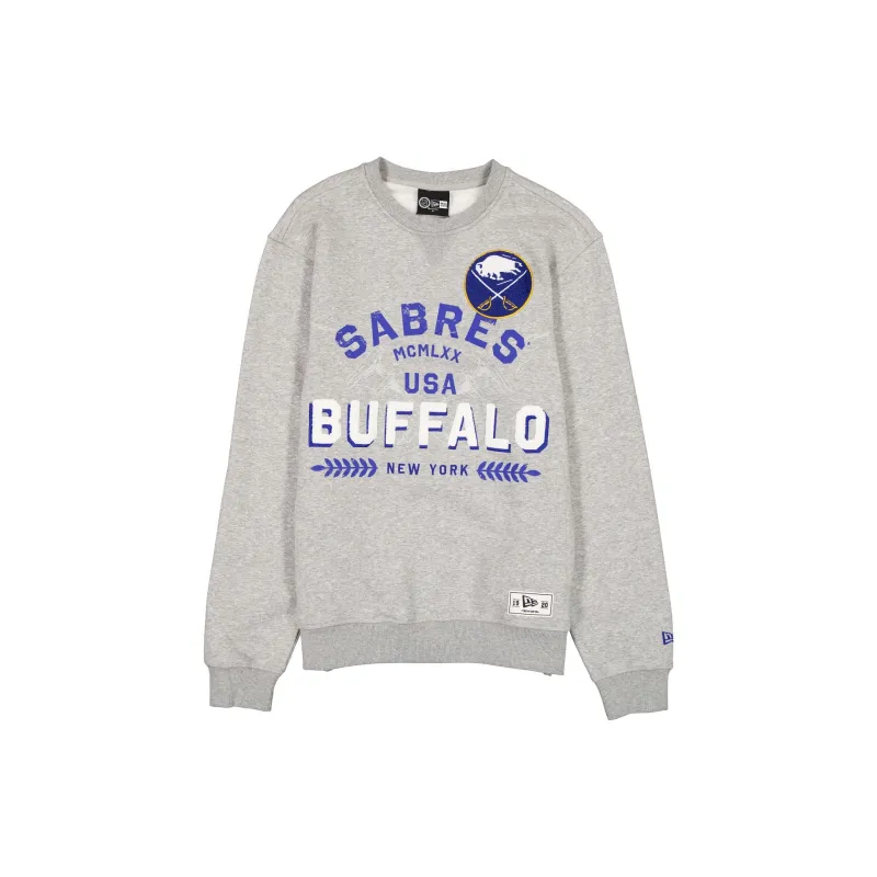 Buffalo Sabres Laurel Heather Gray Crewneck made by New Era