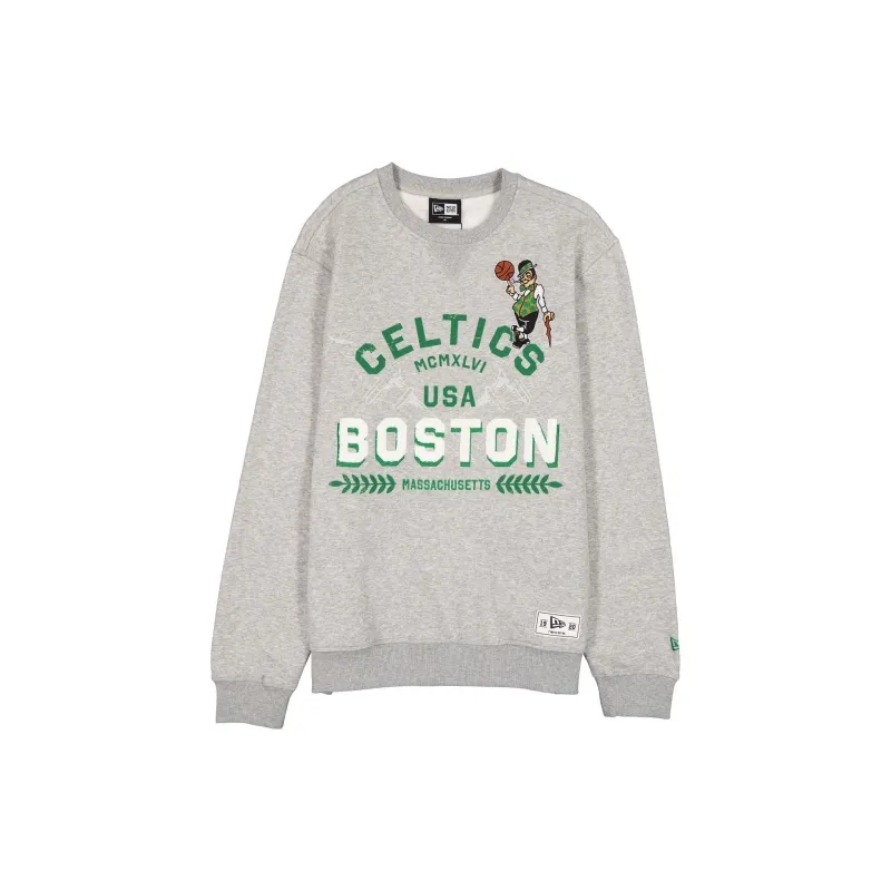 Boston Celtics Laurel Heather Gray Crewneck made by New Era