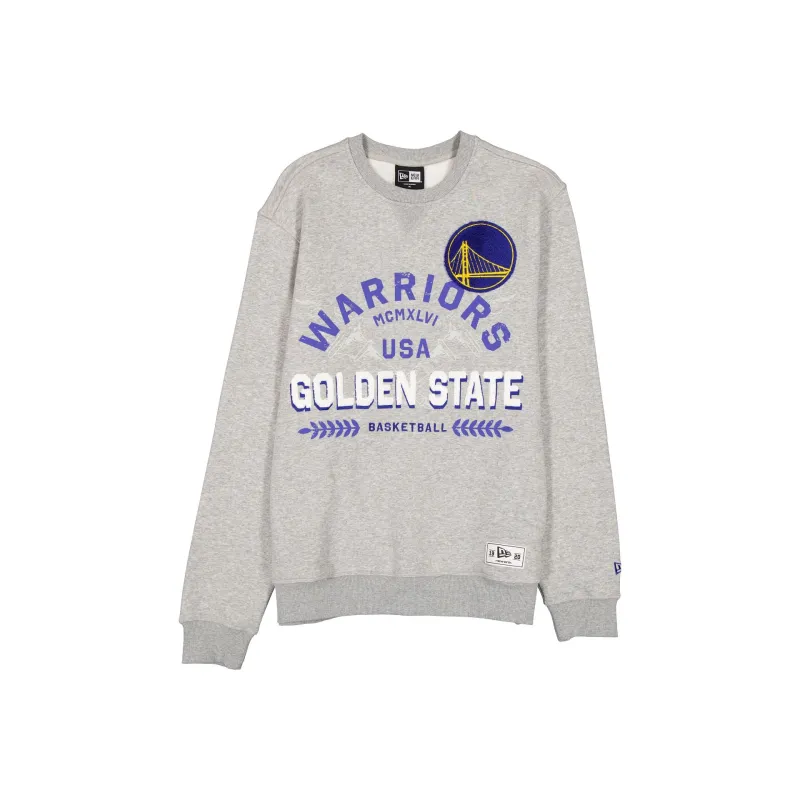 Golden State Warriors Laurel Heather Gray Crewneck made by New Era