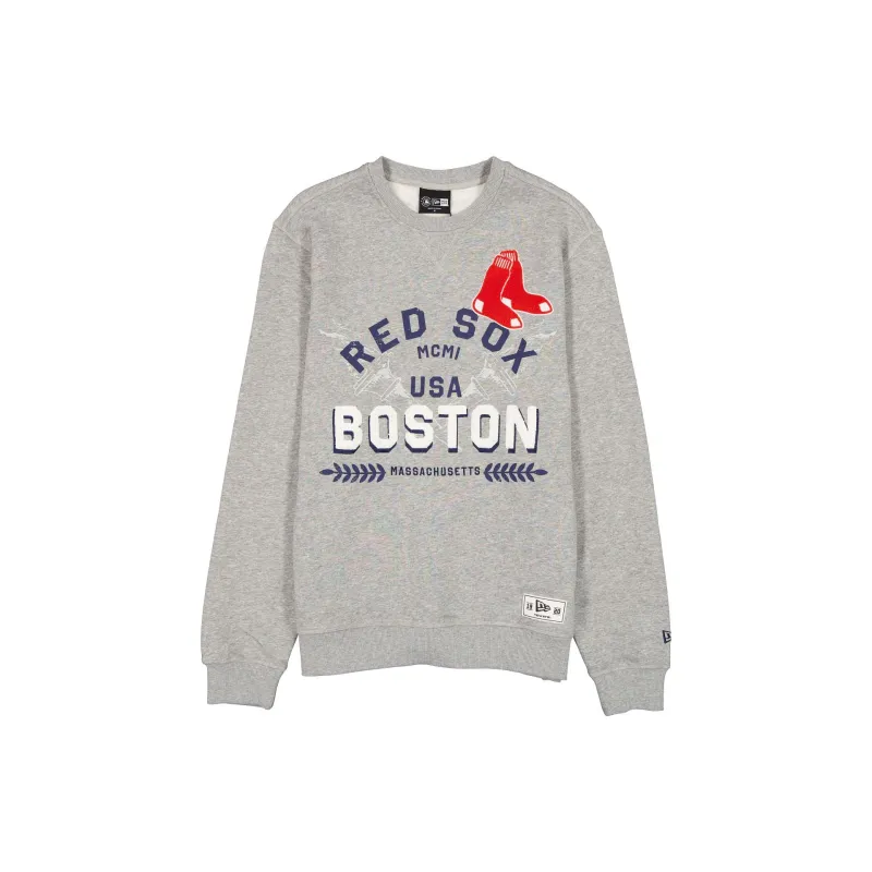 Boston Red Sox Laurel Heather Gray Crewneck made by New Era