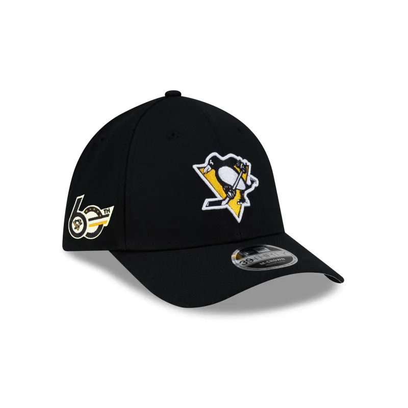 Pittsburgh Penguins 60th Anniversary Sidepatch 39THIRTY M-Crown Stretch Fit Hat made by New Era