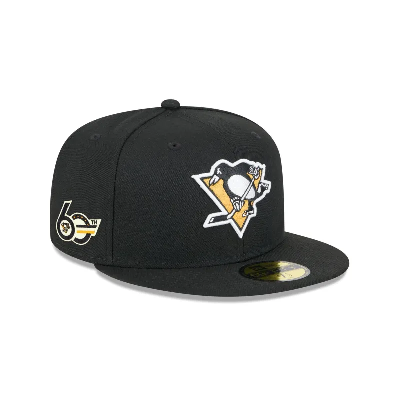 Pittsburgh Penguins 60th Anniversary Sidepatch 59FIFTY Fitted Hat made by New Era