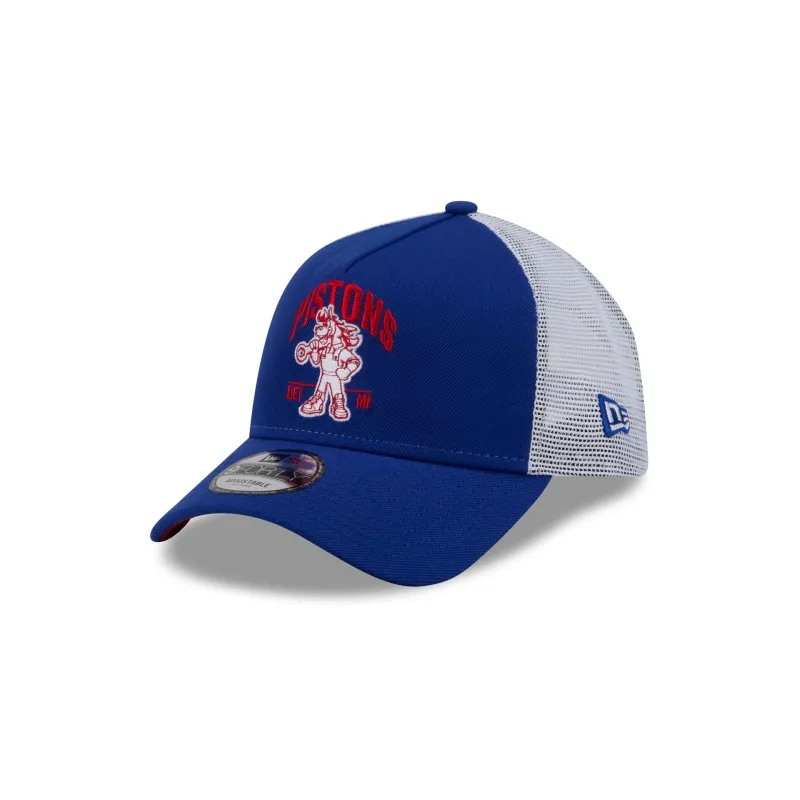 Detroit Pistons Mascot 9FORTY A-Frame Trucker Hat made by New Era