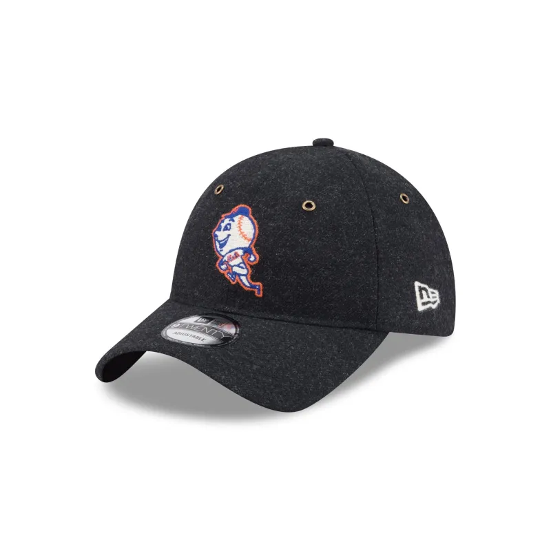 New York Mets Black Wool 9TWENTY Adjustable Hat made by New Era