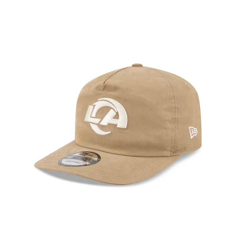 Los Angeles Rams Washed Khaki Nylon 19TWENTY Snapback Hat made by New Era
