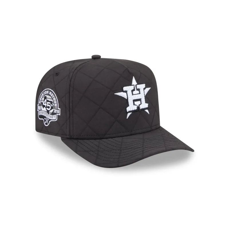 Houston Astros Quilted Black Nylon 9FIFTY A-Frame Snapback Hat made by New Era