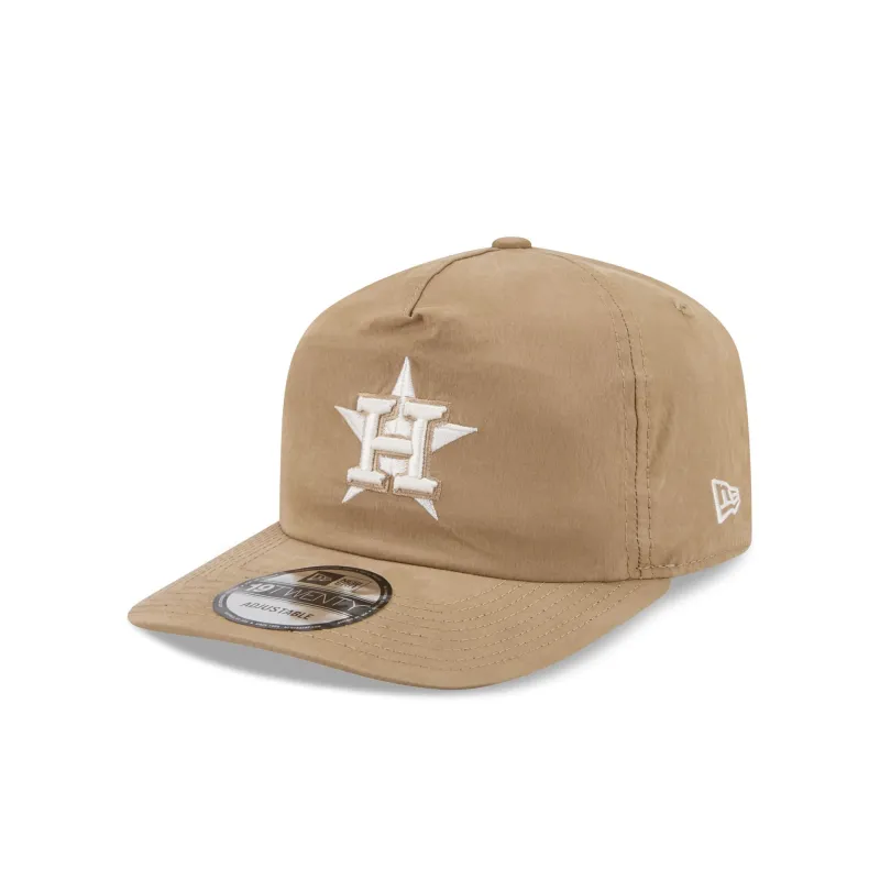 Houston Astros Washed Khaki Nylon 19TWENTY Snapback Hat made by New Era