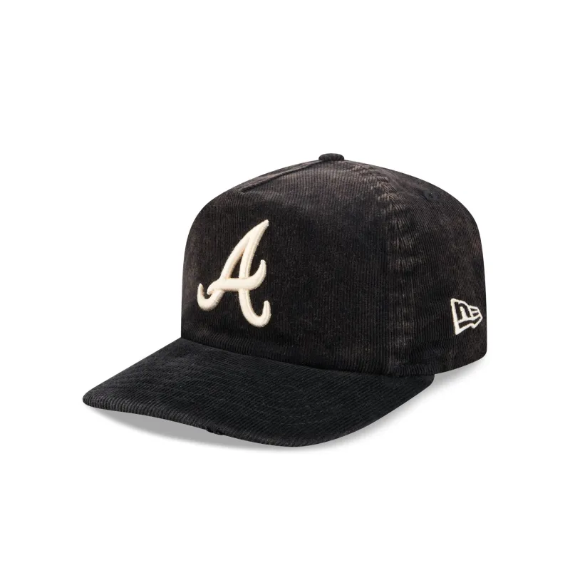 Atlanta Braves Washed Black Corduroy 19TWENTY Adjustable Hat made by New Era