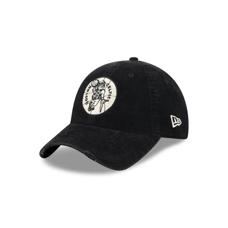 Boston Celtics Washed Black Corduroy Casual Classic Adjustable Hat made by New Era