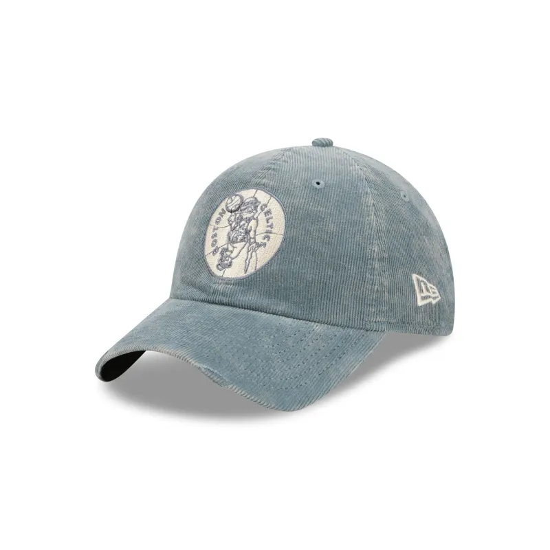 Boston Celtics Washed Slate Blue Corduroy Casual Classic Adjustable Hat made by New Era
