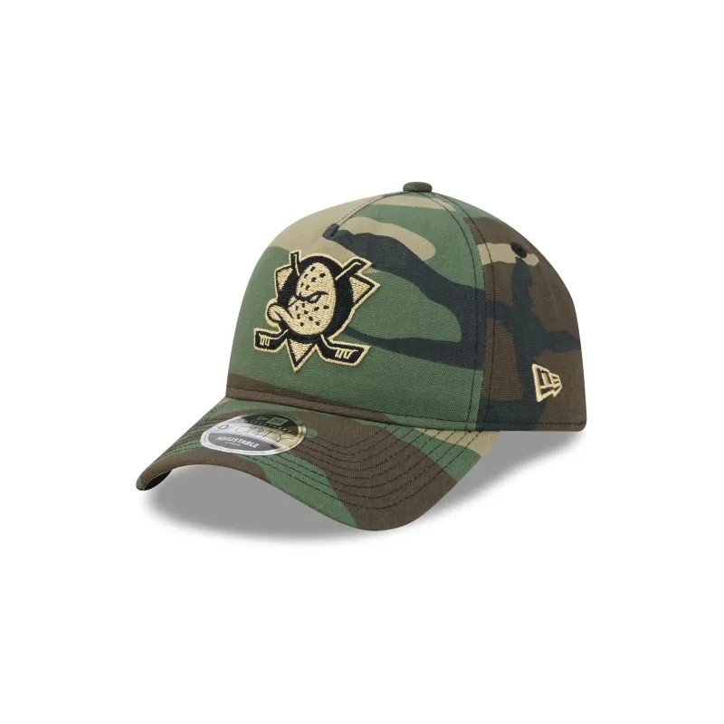Anaheim Ducks Camo 9FORTY A-Frame Unstructured Snapback Hat made by New Era