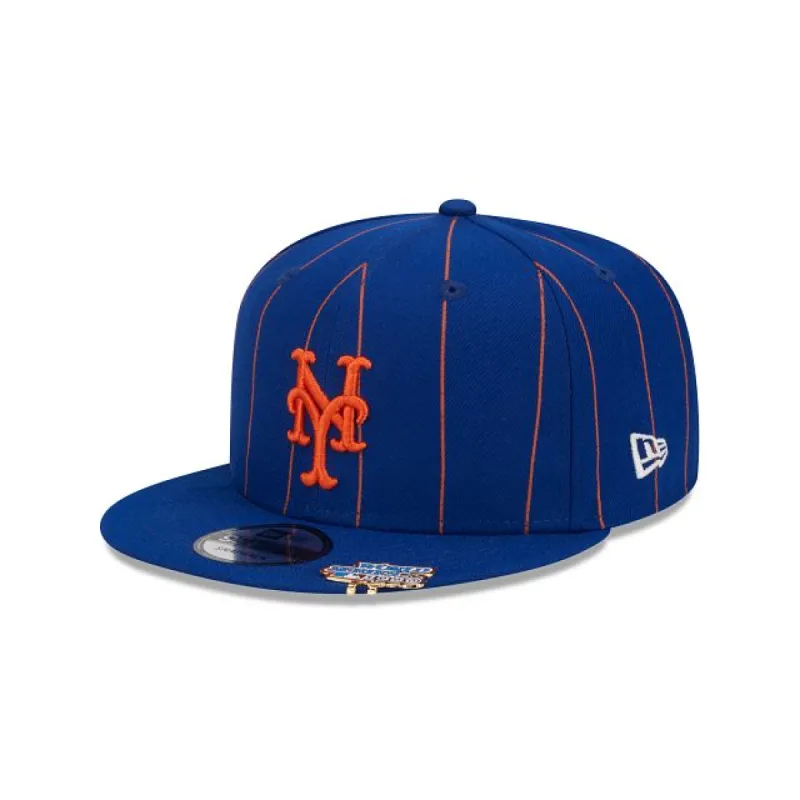New York Mets Pinstripe Visor Clip 9FIFTY Snapback Hat sold by New Era