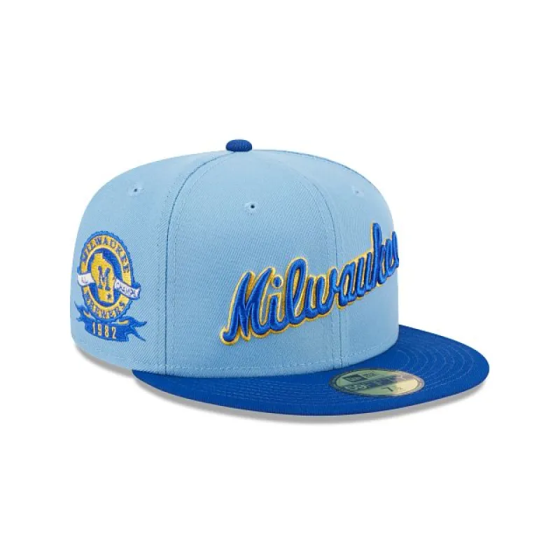 Milwaukee Brewers Powder Blues 59FIFTY Fitted Hat sold by New Era