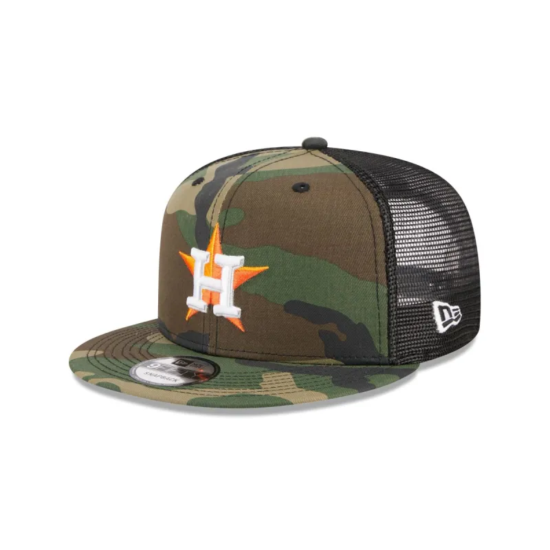 Houston Astros Camo 9FIFTY Trucker Snapback Hat sold by New Era