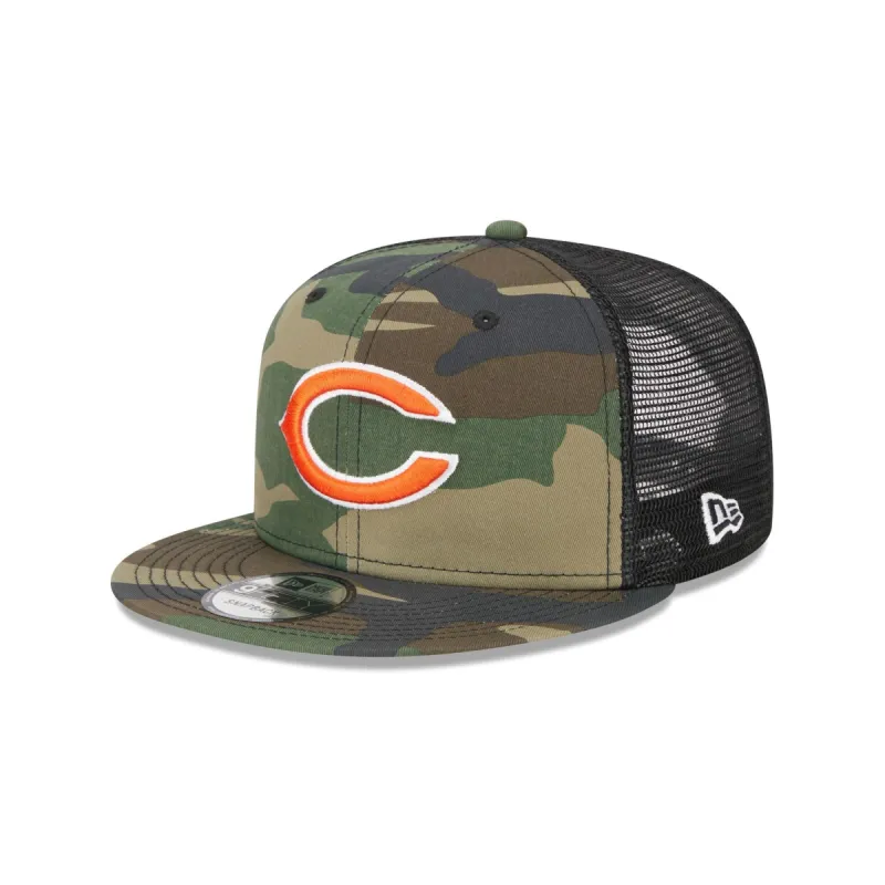 Chicago Bears Camo 9FIFTY Trucker Snapback Hat sold by New Era