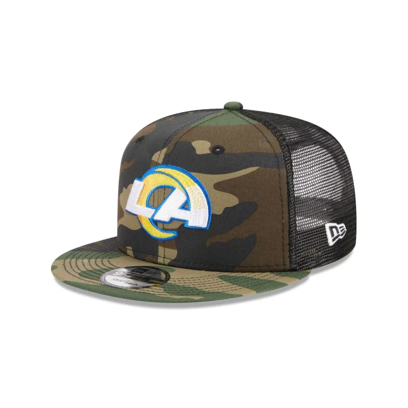 Los Angeles Rams Camo 9FIFTY Trucker Snapback Hat sold by New Era