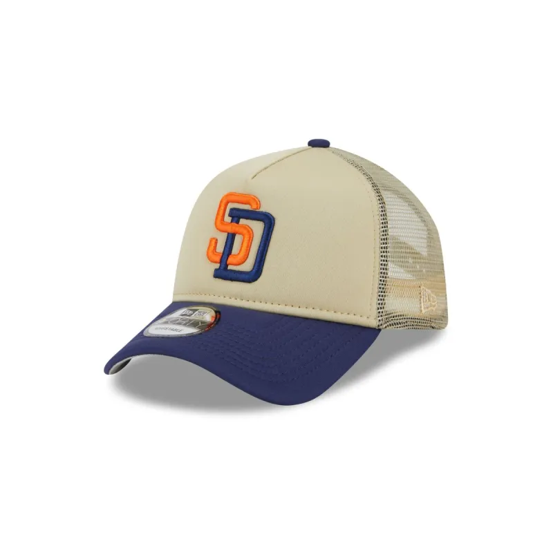 San Diego Padres All Day 9FORTY A-Frame Trucker Hat sold by New Era