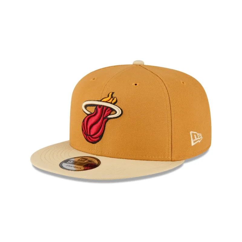 Miami Heat Oatmeal 9FIFTY Snapback Hat sold by New Era