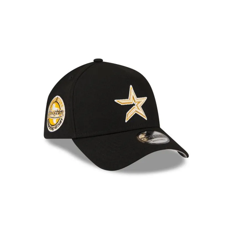 Houston Astros Gold Logo 9FORTY A-Frame Snapback sold by New Era