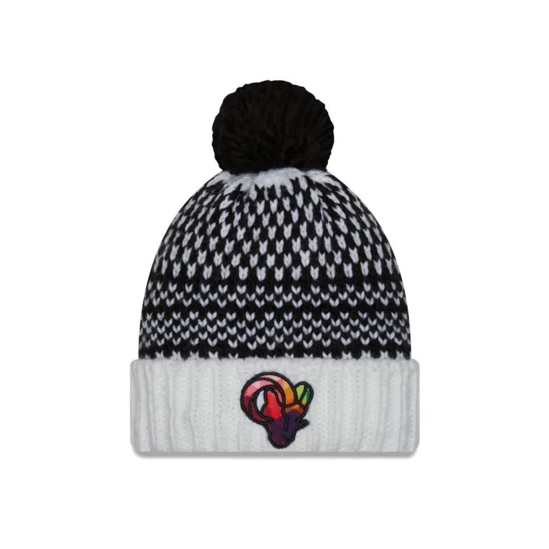 Los Angeles Rams 2023 Crucial Catch Women's Pom Knit Hat sold by New Era
