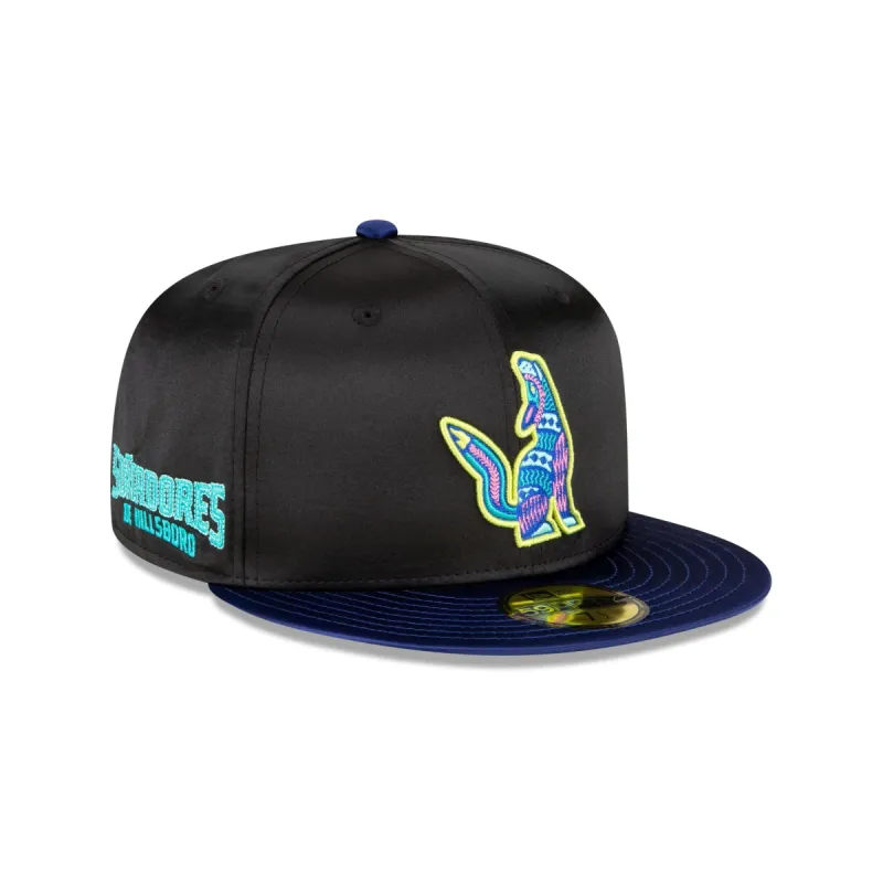 Hillsboro Hops Black Satin 59FIFTY Fitted Hat sold by New Era