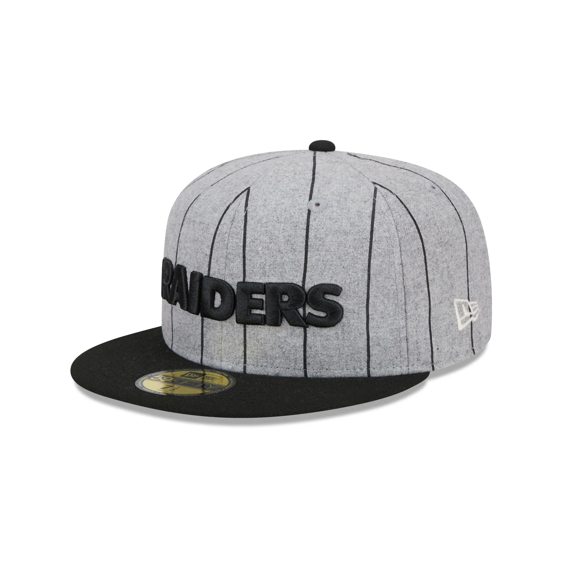 Las Vegas Raiders Heather Pinstripe 59FIFTY Fitted Hat sold by New Era