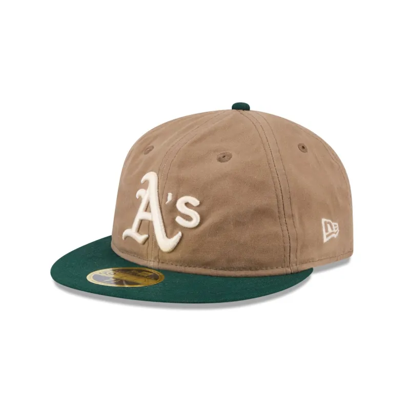 Oakland Athletics Wax Canvas Retro Crown 59FIFTY Fitted Hat sold by New Era