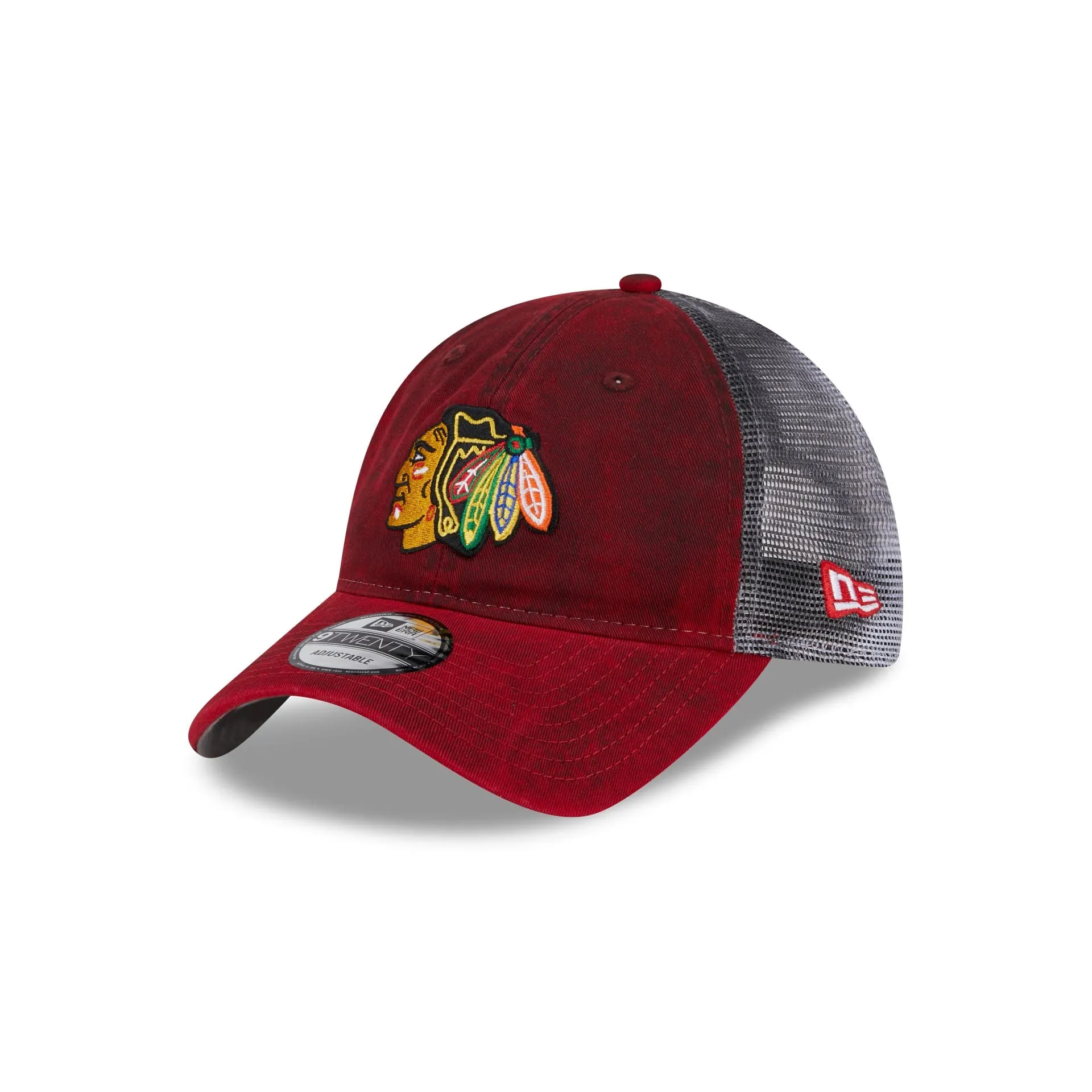 Chicago Blackhawks Slick 9TWENTY Trucker Hat sold by New Era