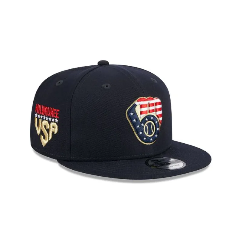 Milwaukee Brewers Independence Day 2023 9FIFTY Snapback Hat sold by New Era