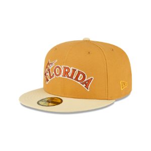 Just Caps Tan Tones Miami Marlins 59FIFTY Fitted Hat sold by New Era