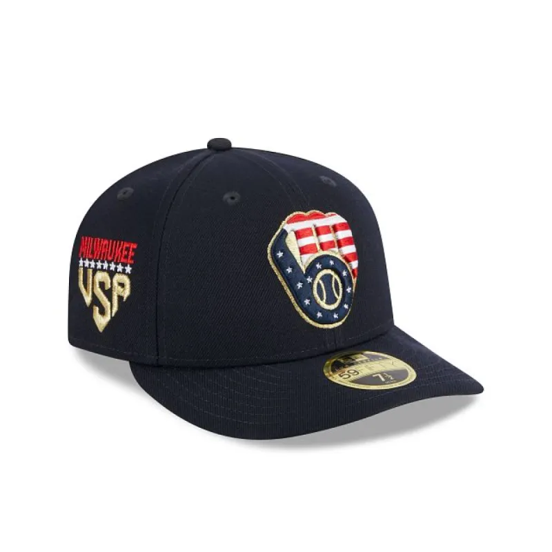 Milwaukee Brewers Independence Day 2023 Low Profile 59FIFTY Fitted Hat sold by New Era
