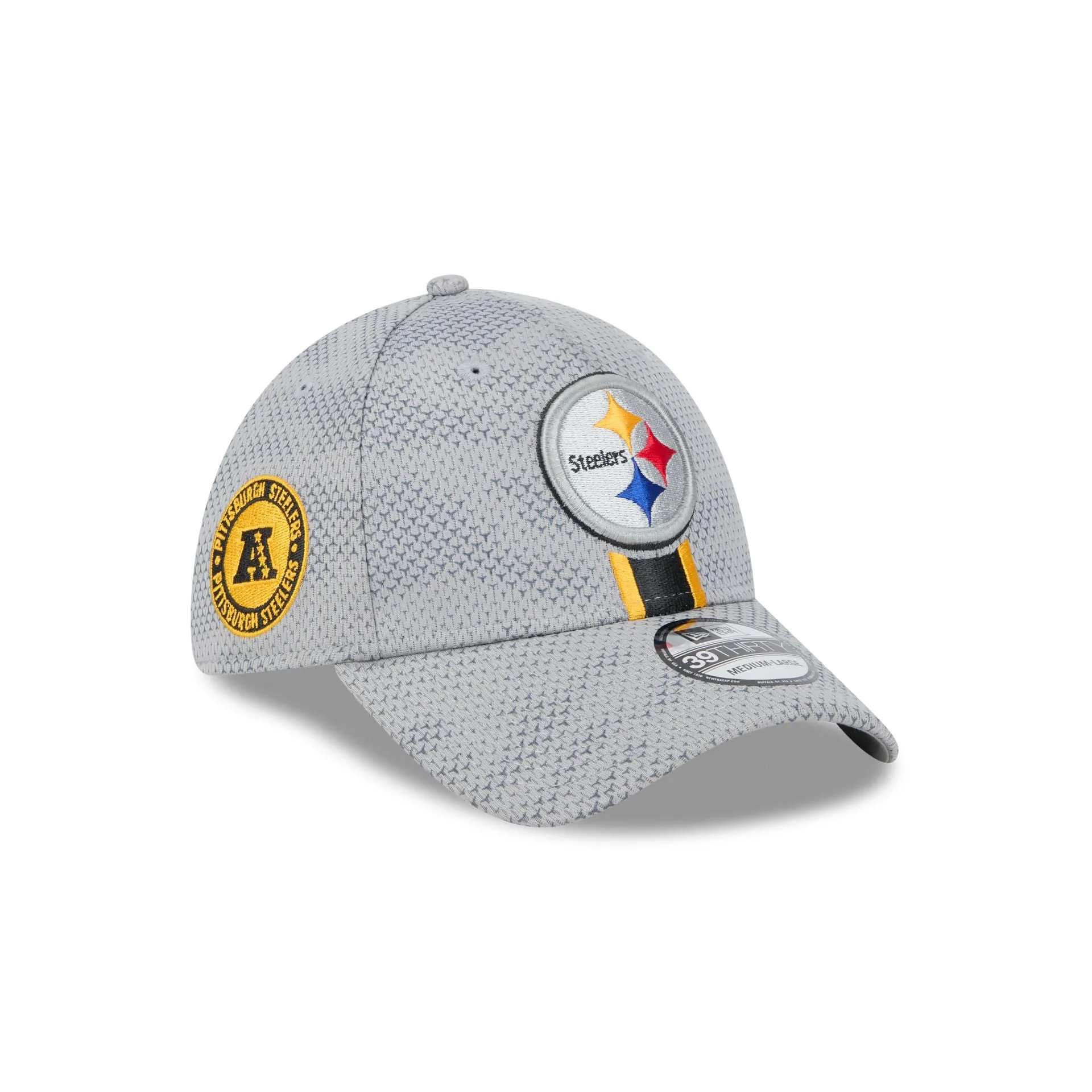 Pittsburgh Steelers 2024 Sideline Gray 39THIRTY Stretch Fit Hat sold by New Era