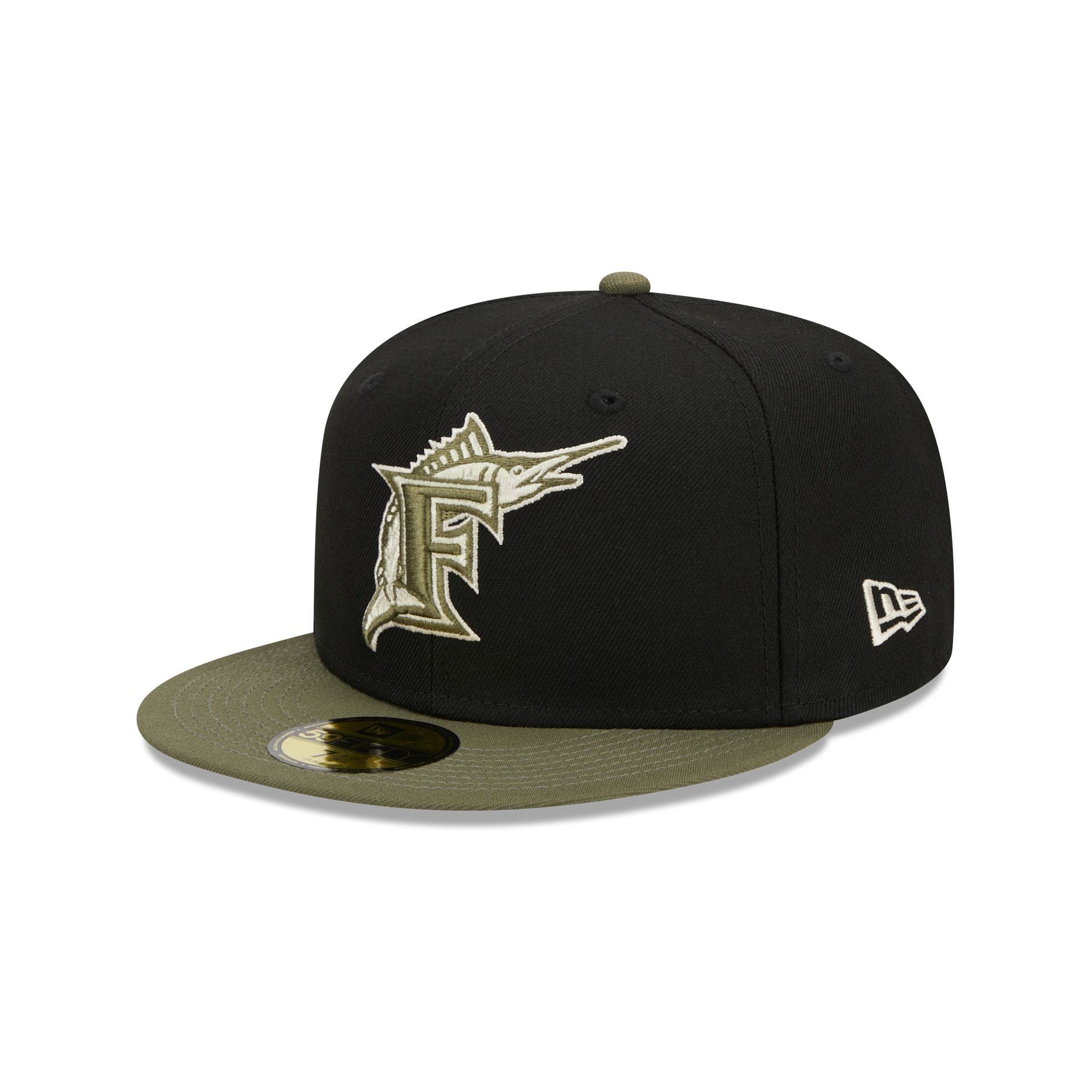 Miami Marlins Khaki Green 59FIFTY Fitted Hat sold by New Era