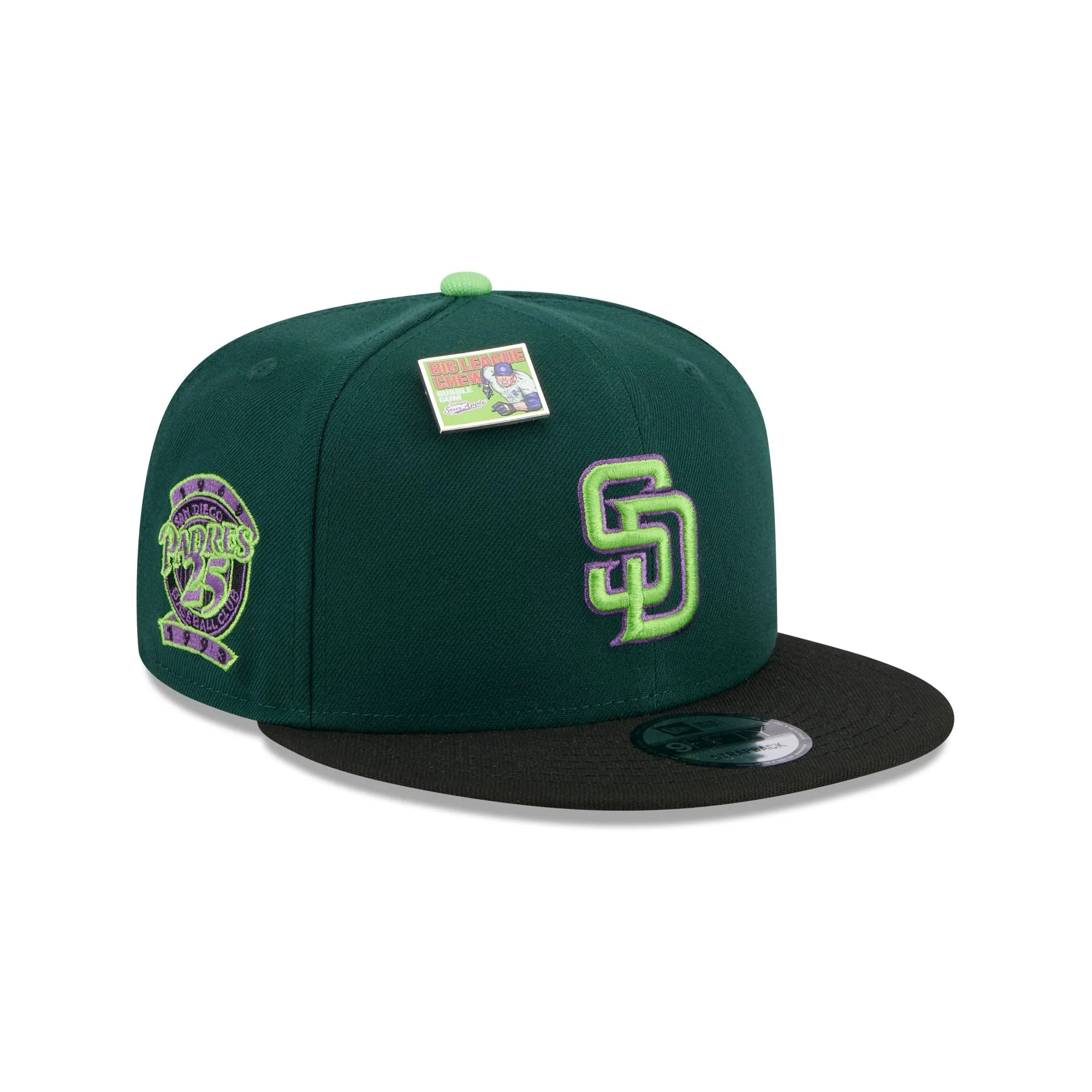 Big League Chew X San Diego Padres Sour Apple 9FIFTY Snapback Hat sold by New Era