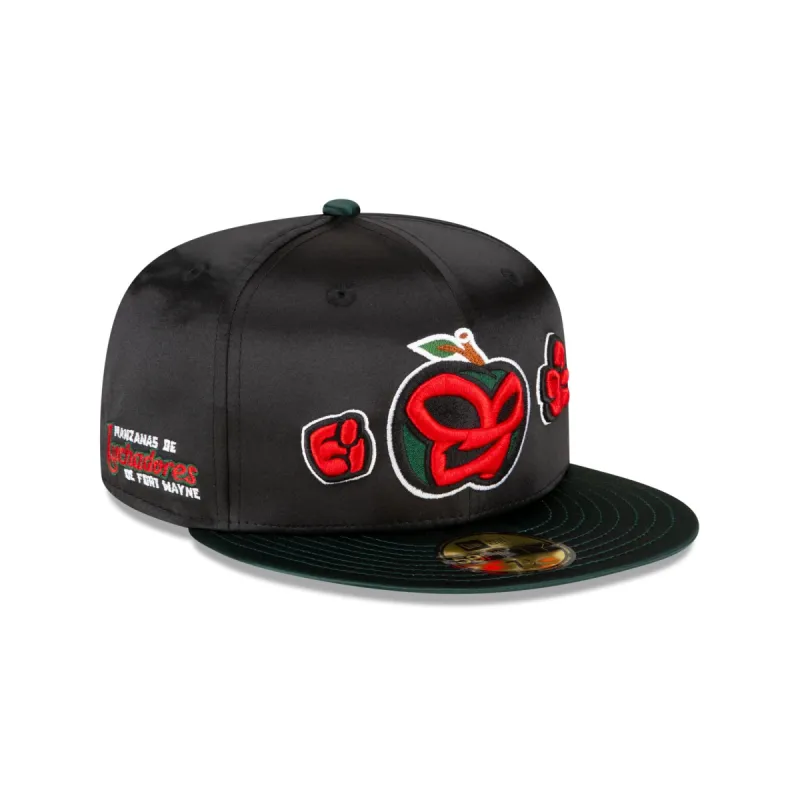 Fort Wayne TinCaps Black Satin 59FIFTY Fitted Hat sold by New Era