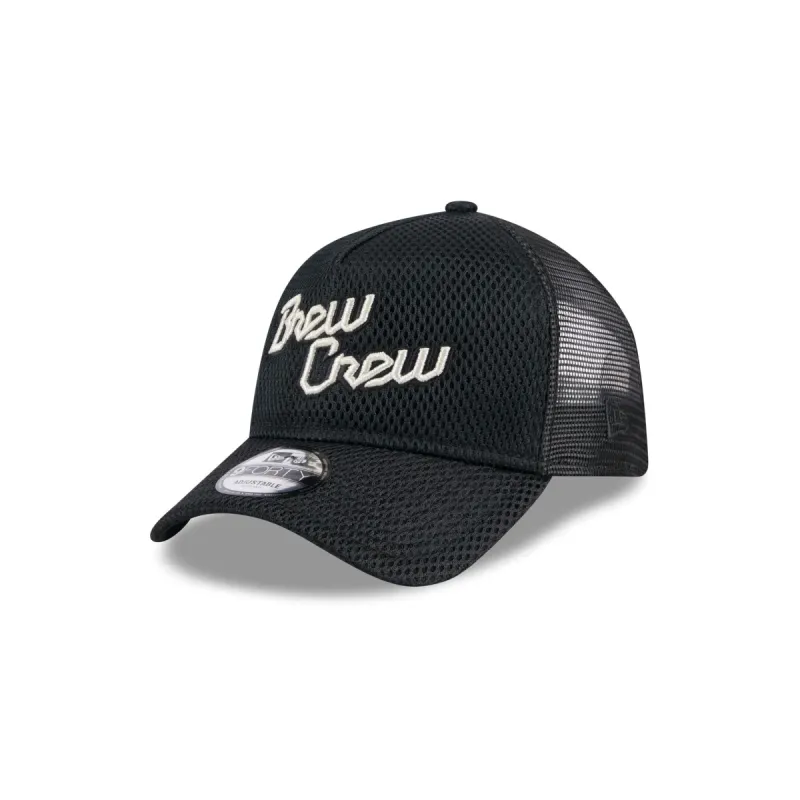 Milwaukee Brewers City Mesh 9FORTY A-Frame Trucker Hat sold by New Era
