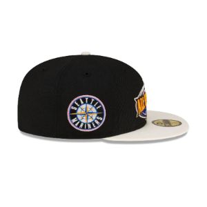 Just Caps Black Crown Seattle Mariners 59FIFTY Fitted Hat sold by New Era