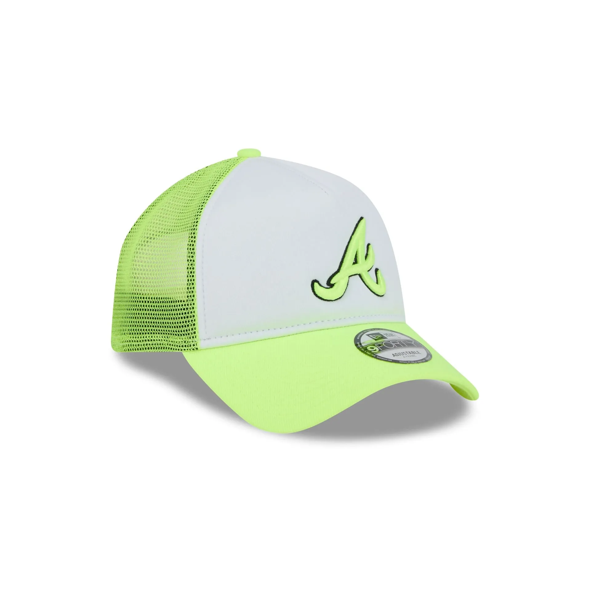 Atlanta Braves Hi Vis Doodle 9FORTY A-Frame Trucker Hat sold by New Era product image thumbnail 3