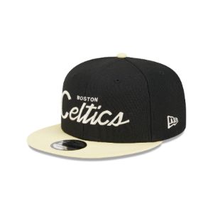 Boston Celtics Pale Yellow Visor 9FIFTY Snapback Hat sold by New Era