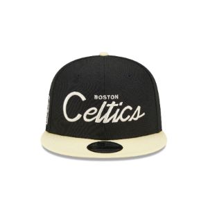 Boston Celtics Pale Yellow Visor 9FIFTY Snapback Hat sold by New Era