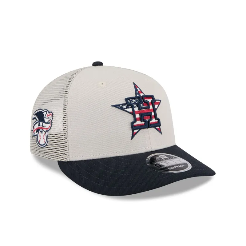 Houston Astros Independence Day 2024 Low Profile 9FIFTY Trucker Hat sold by New Era