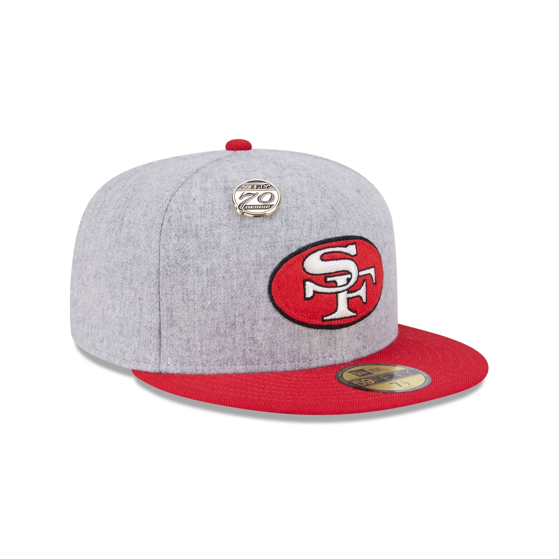 San Francisco 49ers 70th Anniversary Gray 59FIFTY Fitted Hat sold by New Era product image thumbnail 3
