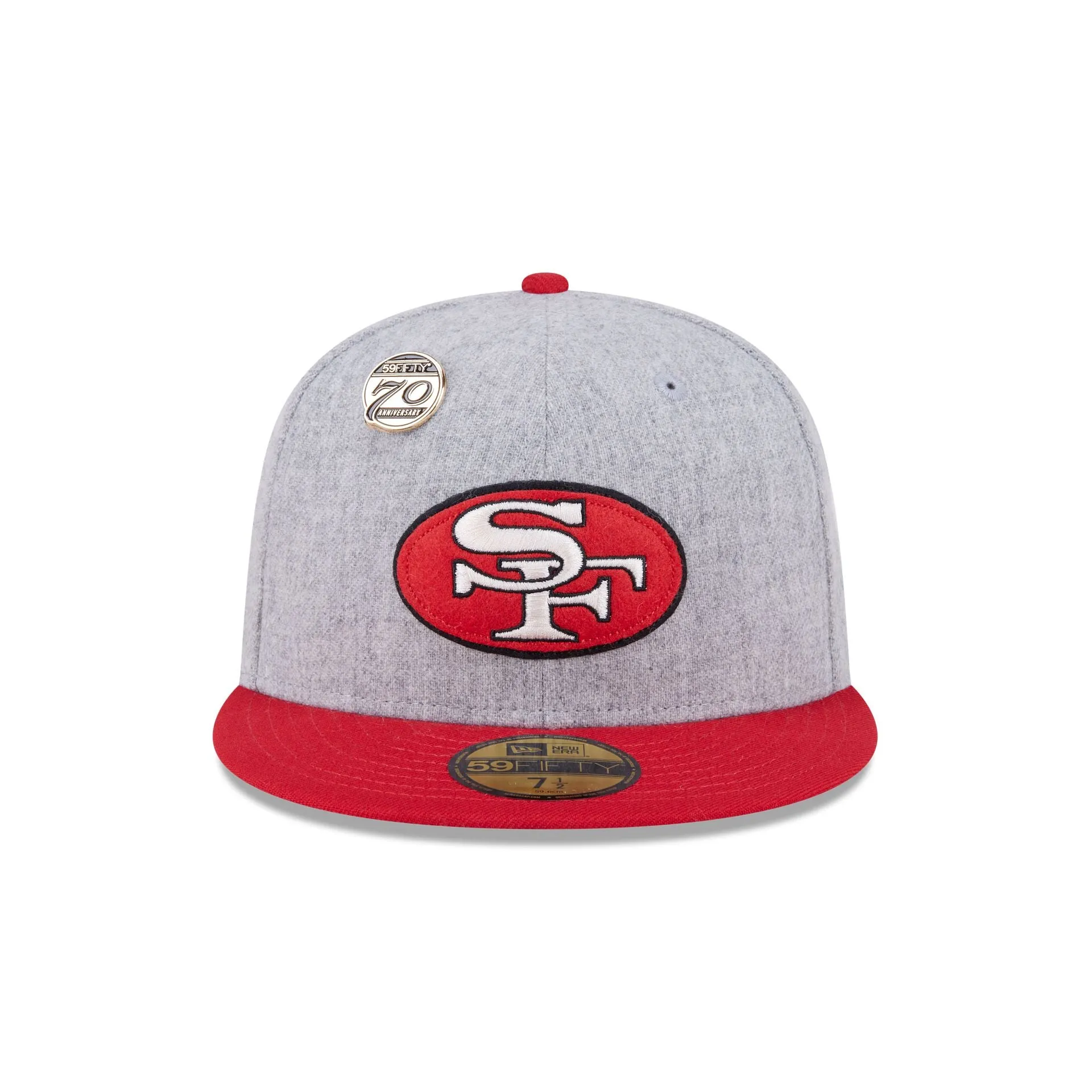 San Francisco 49ers 70th Anniversary Gray 59FIFTY Fitted Hat sold by New Era product image thumbnail 2