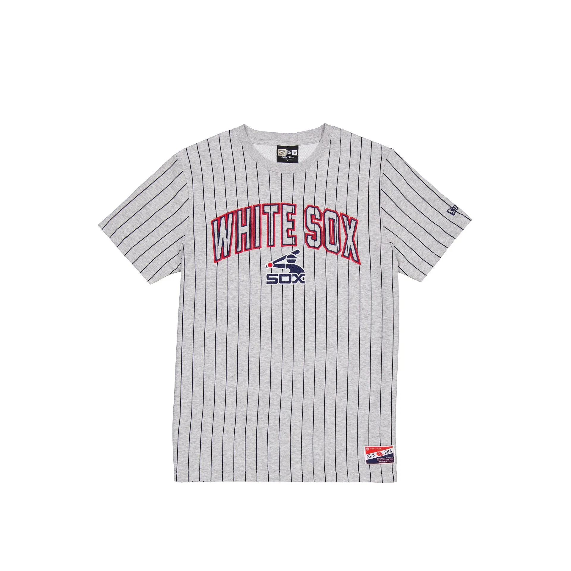 Chicago White Sox Throwback Gray Pinstripe T-Shirt sold by New Era